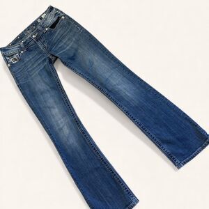 Miss Me Bootcut Jeans Women’s 28 JP6050B2 Low Rise Bling Sequin Pocket Denim